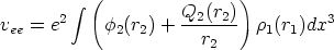          integral  (                )
       2             Q2(r2)-          3
vee = e     f2(r2) +   r2    r1(r1)dx   