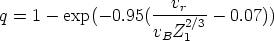                      v
q = 1-  exp(- 0.95(---r2/3-  0.07))
                   vBZ 1
      